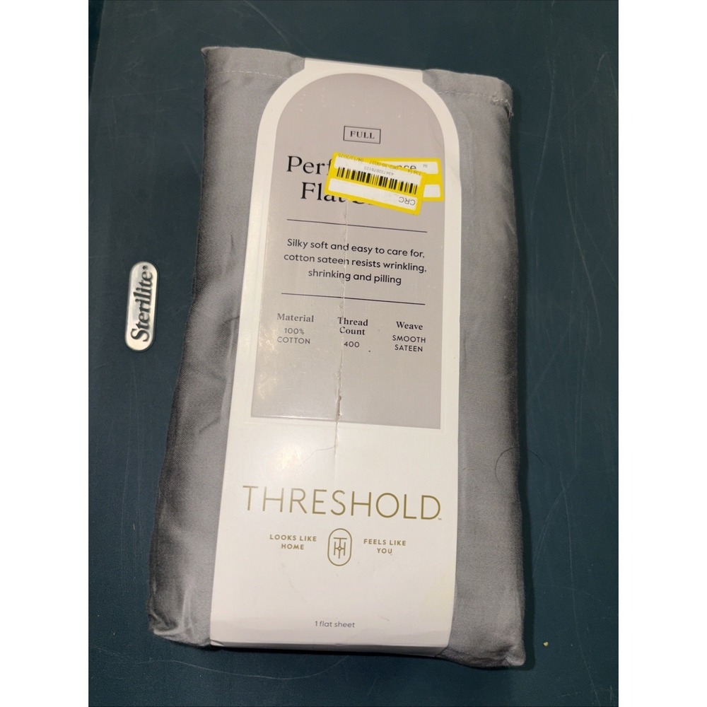 Full 400 Thread Count Performance Flat Sheet Classic Gray - Threshold: Cotton